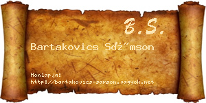 Bartakovics Sámson névjegykártya